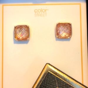 Color Street Glitter Earrings Tokyo Lights NIB with tag